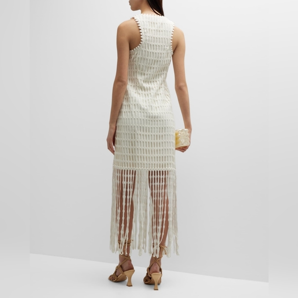 6. NWT JONATHAN SIMKHAI JANETTE COTTON MESH MIDI DRESS - Picture 4 of 12